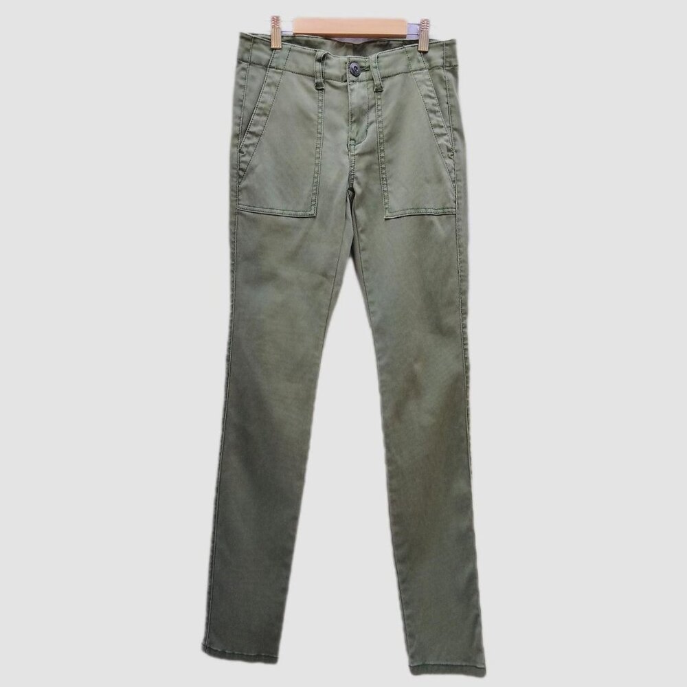 CAbi Womens Camo Green Skinny Pants Size 2 Functional Pockets Casual Utility